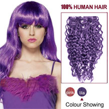 26 inches Lila 7pcs Clip In Indian Remy Hair Extensions