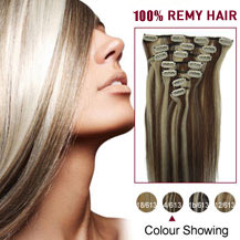 26 inches #4/613 10PCS Straight Clip In Brazilian Remy Hair Extensions