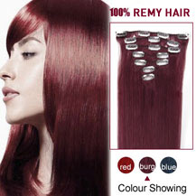 26 inches Bug 7pcs Clip In Indian Remy Hair Extensions