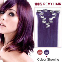 18 inches Lila 7pcs Clip In Indian Remy Hair Extensions
