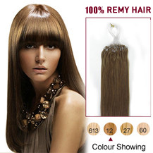22 inches Golden Brown (#12) 100S Micro Loop Human Hair Extensions