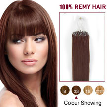 16 inches Dark Auburn (#33) 100S Micro Loop Human Hair Extensions