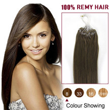 16" Ash Brown (#8) 100S Micro Loop Human Hair Extensions