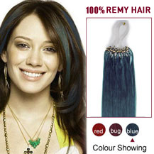 18 inches Blue 100S Micro Loop Human Hair Extensions