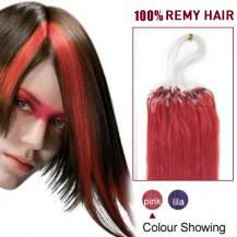 18 inches Pink 100S Micro Loop Human Hair Extensions