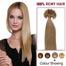 30 inches Golden Blonde (#16) 100S Nail Tip Human Hair Extensions