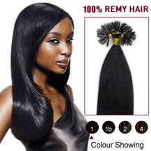 30 inches Jet Black (#1) 50S Nail Tip Human Hair Extensions