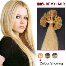 30 inches Ash Blonde (#24) 100S Nail Tip Human Hair Extensions