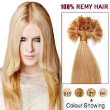 30 inches Strawberry Blonde (#27) 100S Nail Tip Human Hair Extensions