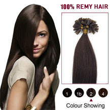 30 inches Dark Brown (#2) 100S Nail Tip Human Hair Extensions