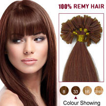 16 inches Dark Auburn (#33) 100S Nail Tip Human Hair Extensions