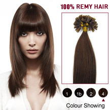 30 inches Medium Brown (#4) 100S Nail Tip Human Hair Extensions