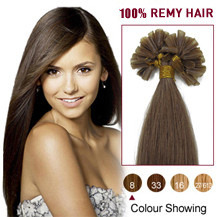 30 inches Ash Brown (#8) 100S Nail Tip Human Hair Extensions