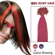 30 inches Pink 50S Nail Tip Human Hair Extensions