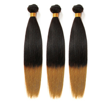 3 set bundle #1B/27 Ombre Straight Indian Remy Hair Wefts 26/28/30 Inches