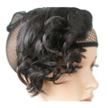 Slightly Curled Wig Bang Black 1 Piece