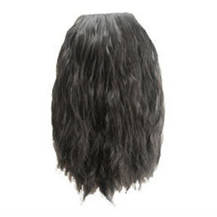 Fluffy Wavy Oblique Bang Black 1 Piece