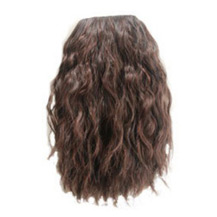 Fluffy Wavy Oblique Bang Deep Chestnut Brown 1 Piece