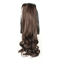 Bundled Fluffy Long Wavy Ponytail Deep Chestnut Brown 1 Piece