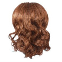 Wavy Hepburn Fluffy Ball Head Bud Head Bun Ponytail Flax Yellow 1 Piece