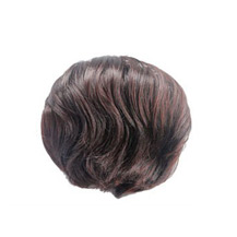 Fluffy Slightly Curled Bud Bun Deep Chestnut Brown 1 Piece