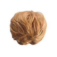 Fluffy Slightly Curled Bud Bun Golden Blonde 1 Piece
