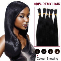 30 inches Jet Black (#1) 50S Stick Tip Human Hair Extensions