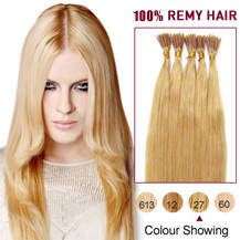 30 inches Strawberry Blonde (#27) 50S Stick Tip Human Hair Extensions