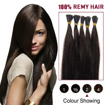 30 inches Dark Brown (#2) 50S Stick Tip Human Hair Extensions