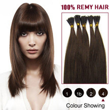 30 inches Medium Brown (#4) 50S Stick Tip Human Hair Extensions