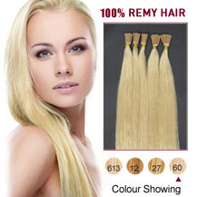 16 inches White Blonde (#60) 100S Stick Tip Human Hair Extensions