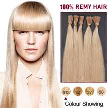 30 inches Bleach Blonde (#613) 50S Stick Tip Human Hair Extensions