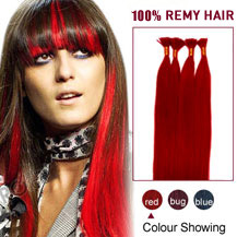 30 inches Red 50S Stick Tip Human Hair Extensions