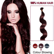 30 inches 99J 100S Wavy Stick Tip Human Hair Extensions