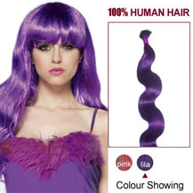 30 inches Lila 100S Wavy Stick Tip Human Hair Extensions