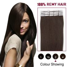 26 inches Dark Brown (#2) 20pcs Tape In Human Hair Extensions
