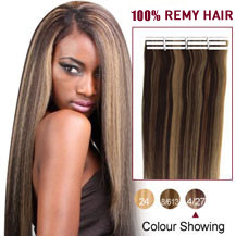 26 inches Brown Blonde (#4/27) 20pcs Tape In Human Hair Extensions