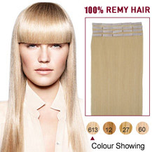 26 inches Bleach Blonde (#613) 20pcs Tape In Human Hair Extensions
