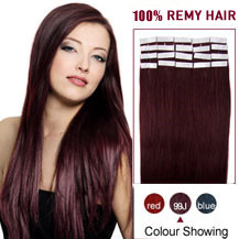 26 inches 99J 20pcs Tape In Human Hair Extensions