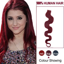 16 inches Bug 20pcs Wavy Tape In Human Hair Extensions
