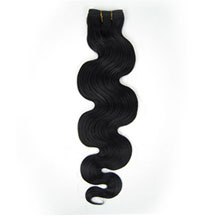 16 inches Jet Black (#1) Body Wave Indian Remy Hair Wefts