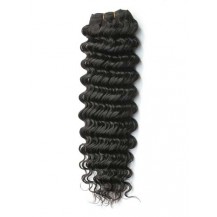 10 inches Natural Black (#1b) Deep Wave Indian Remy Hair Wefts
