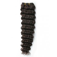 10 inches Dark Brown (#2) Deep Wave Indian Remy Hair Wefts