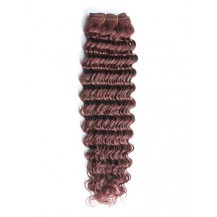 10 inches Dark Auburn (#33) Deep Wave Indian Remy Hair Wefts