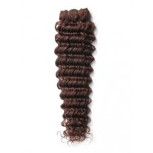 10 inches Medium Brown (#4) Deep Wave Indian Remy Hair Wefts