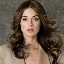 18 inches Human Hair Lace Front Wig Wavy Ash Brown