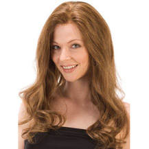 18 inches Human Hair Full Lace Wig Wavy Golden Brown