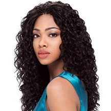 18 inches Human Hair Lace Front Wig Curly Dark Brown