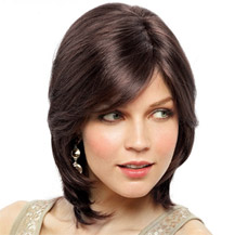 10" Human Hair Full Lace Wig Straight Dark Brown