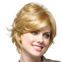 8 inches Human Hair Full Lace Wig Wavy Strawberry Blonde